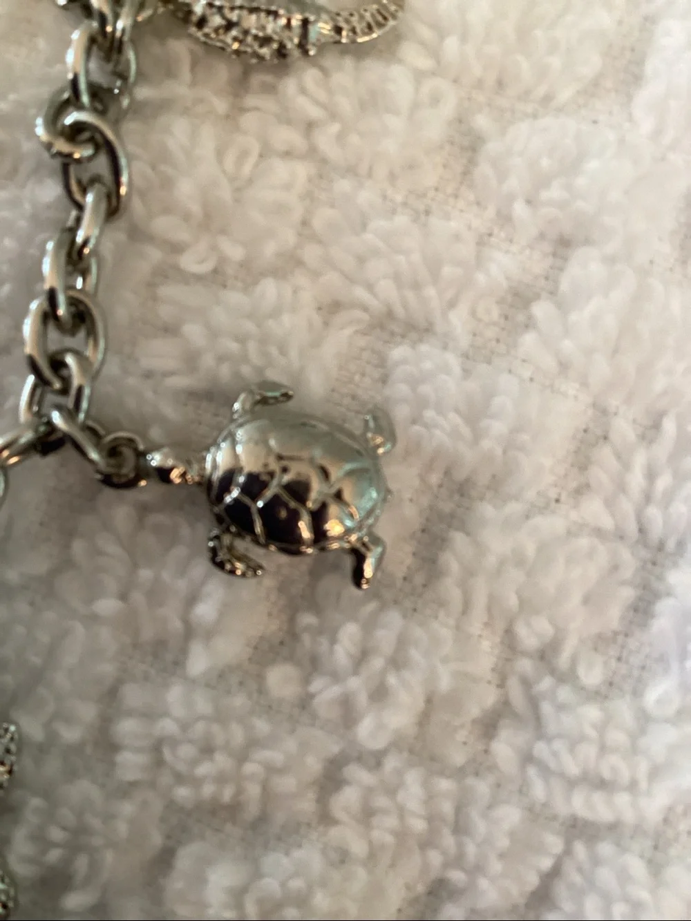 Silver Nautical Ocean Themed Charm Bracelet